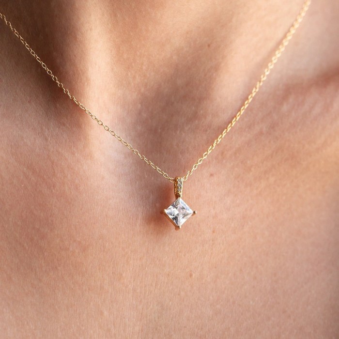 Diamond Necklace Pendant - Etsy Diamond pendant necklace